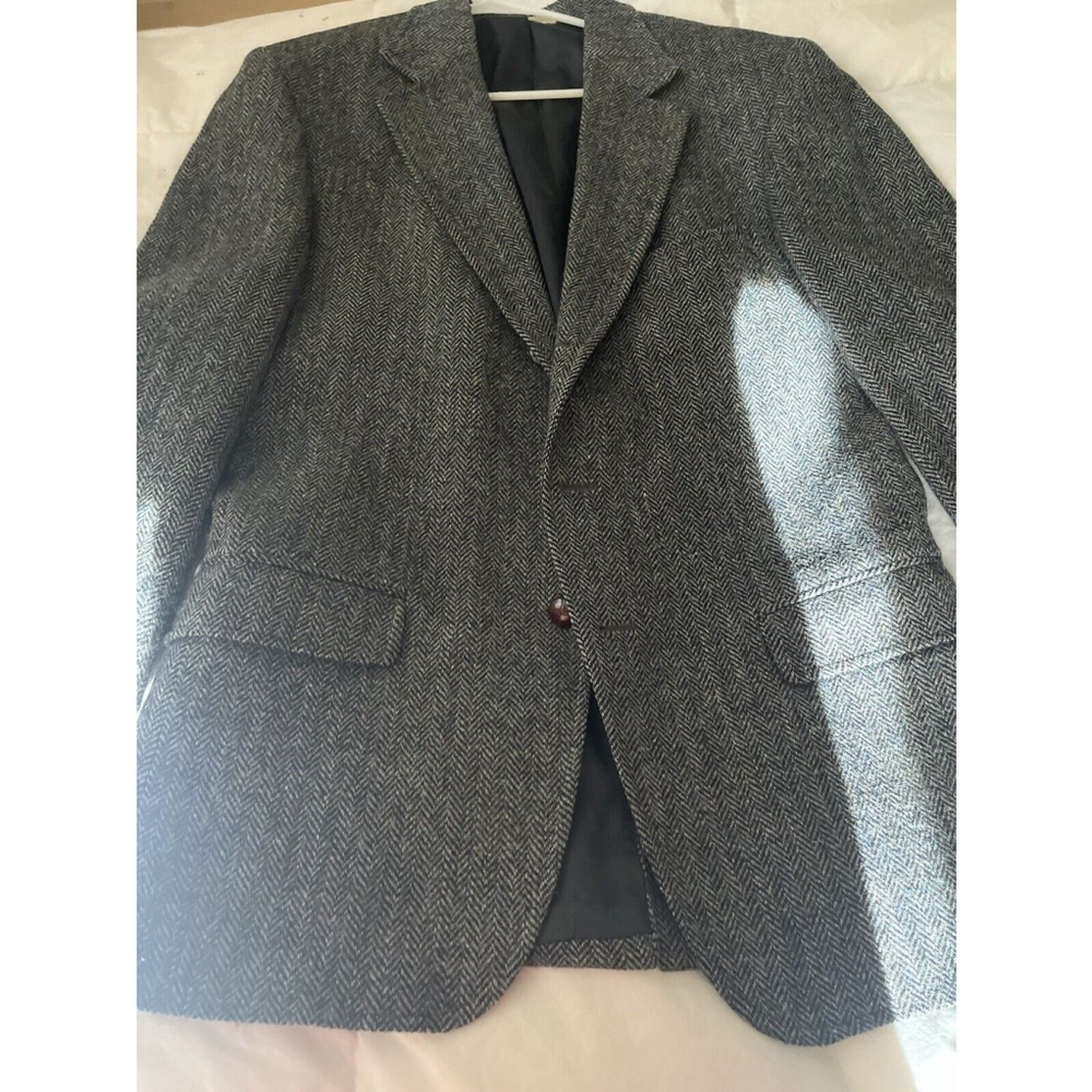 Harris Tweed Blazer Sport Coat Two Button Casual Jacket Wool Suit Mens 42R